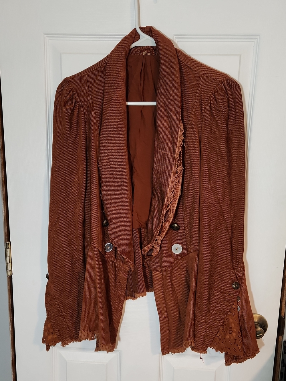 Free People Throwback Corduroy Flared Sleeve Blazer.